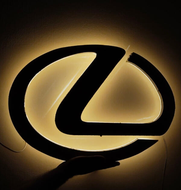 Stainless steel letter with backlit illumination