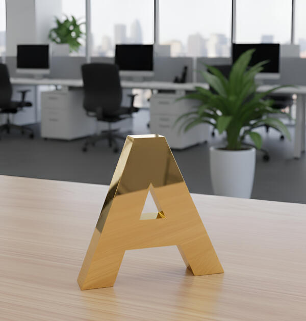 Stainless steel letter without illumination